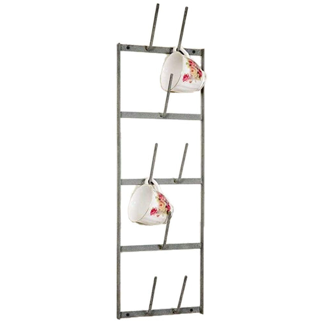 Narrow Wine Bottle Dryer Wall Rack, Gray, 8  x 4  x 27