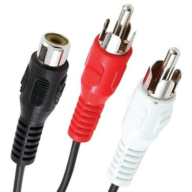Y Adapter with 2 RCA Plugs to 1 RCA Jack [Set of 5]