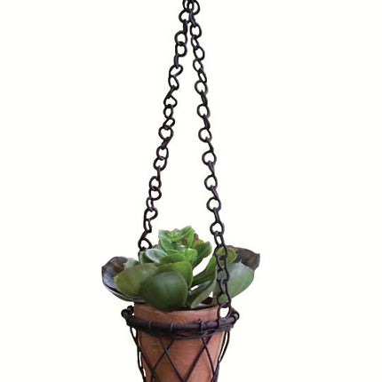 Tall, Narrow and Small Hanging Terra Cotta Pots (set of 2)
