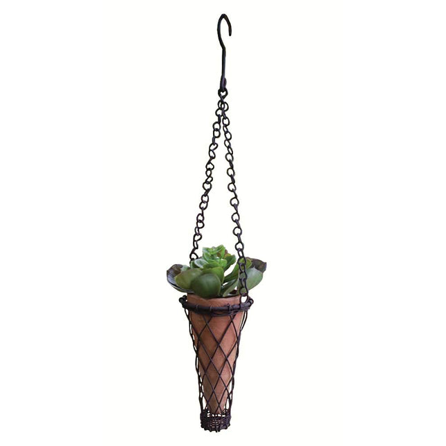 Tall, Narrow and Small Hanging Terra Cotta Pots (set of 2)