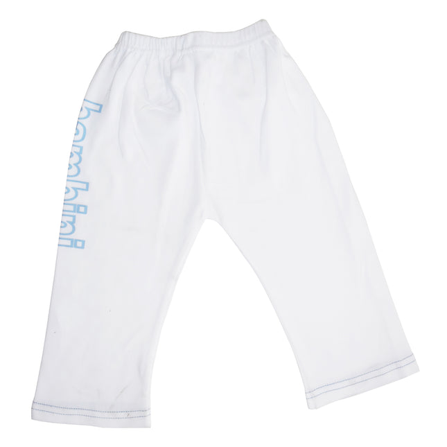 Boys White Pants with Print 421B