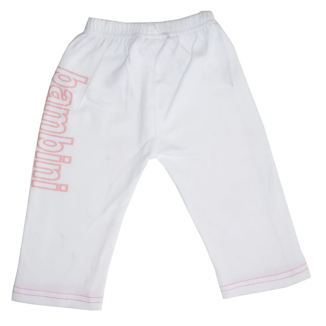 Girls White Pants with Print 421P
