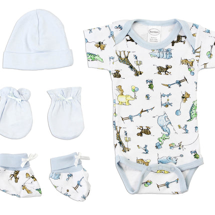 Newborn Baby Boys 4 Pc Layette Baby Shower Gift Set LS_0074