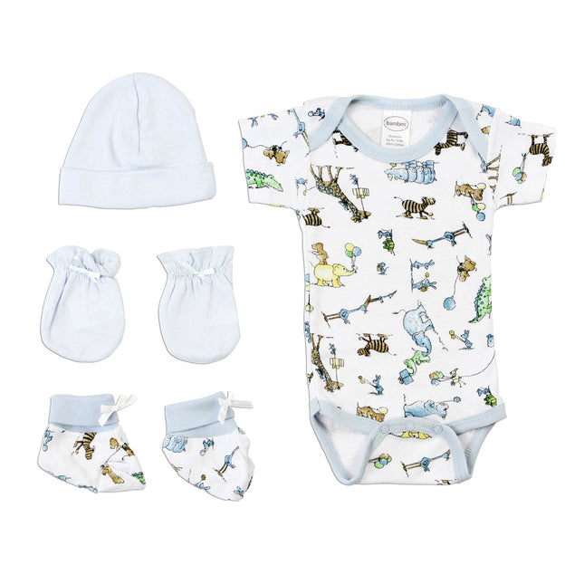 Newborn Baby Boys 4 Pc Layette Baby Shower Gift Set LS_0074