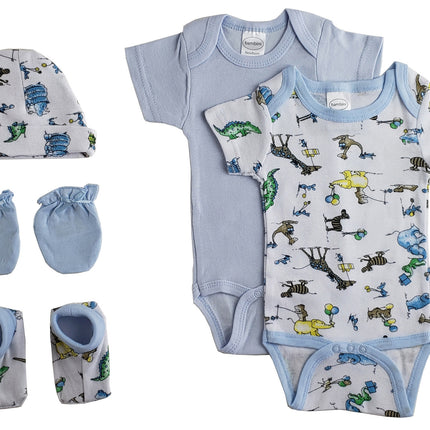 Newborn Baby Boys 5 Pc Layette Baby Shower Gift Set LS_0075
