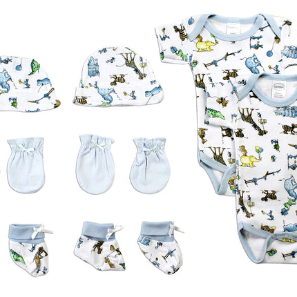 Newborn Baby Boys 8 Pc Layette Baby Shower Gift Set LS_0077