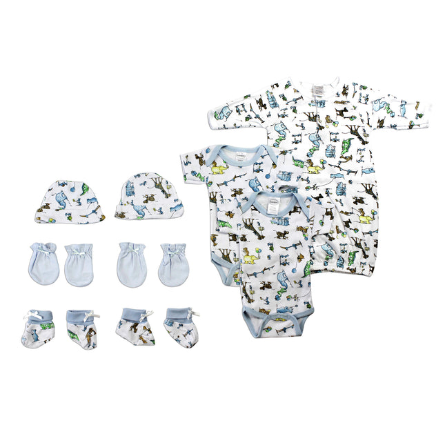 Newborn Baby Boys 9 Pc Layette Baby Shower Gift Set LS_0078