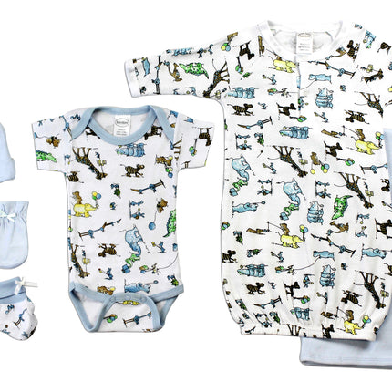 Newborn Baby Boys 6 Pc Layette Baby Shower Gift Set LS_0080