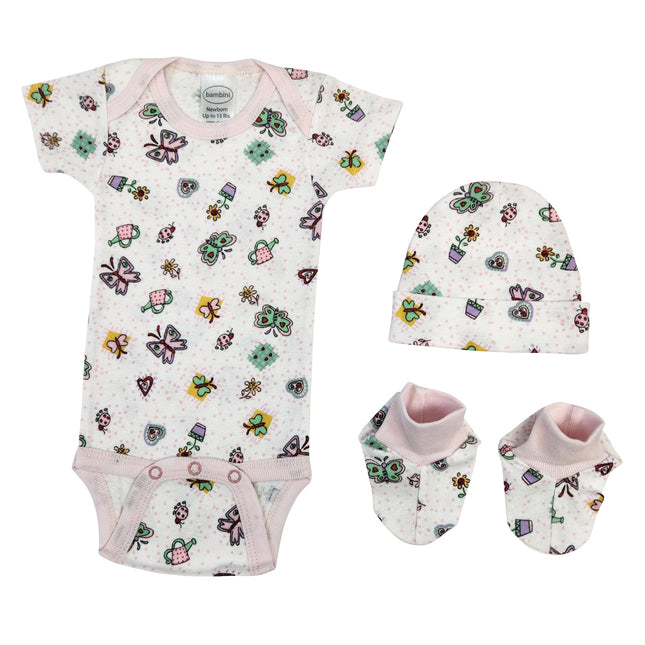 Newborn Baby Girl 3 Pc Layette Sets NC_0583