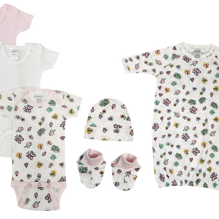 Newborn Baby Girl 6 Pc Layette Sets NC_0584