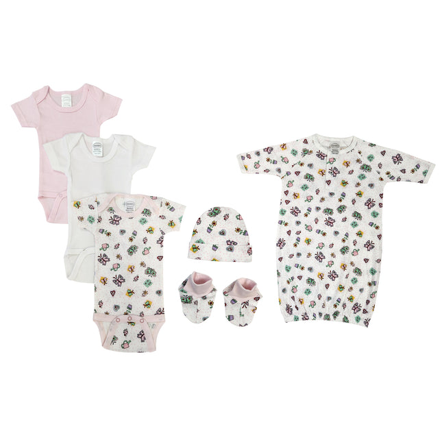 Newborn Baby Girl 6 Pc Layette Sets NC_0584