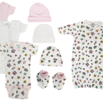 Newborn Baby Girl 8 Pc Layette Sets NC_0586