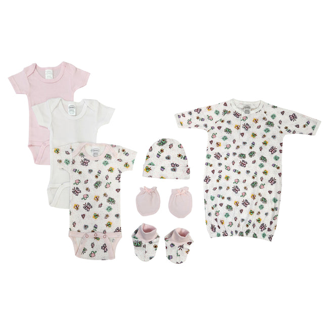 Newborn Baby Girl 7 Pc Layette Sets NC_0587