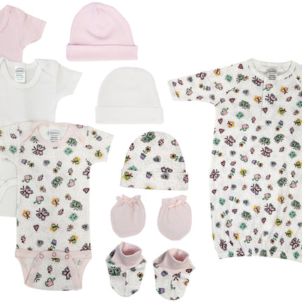 Newborn Baby Girl 9 Pc Layette Sets NC_0588
