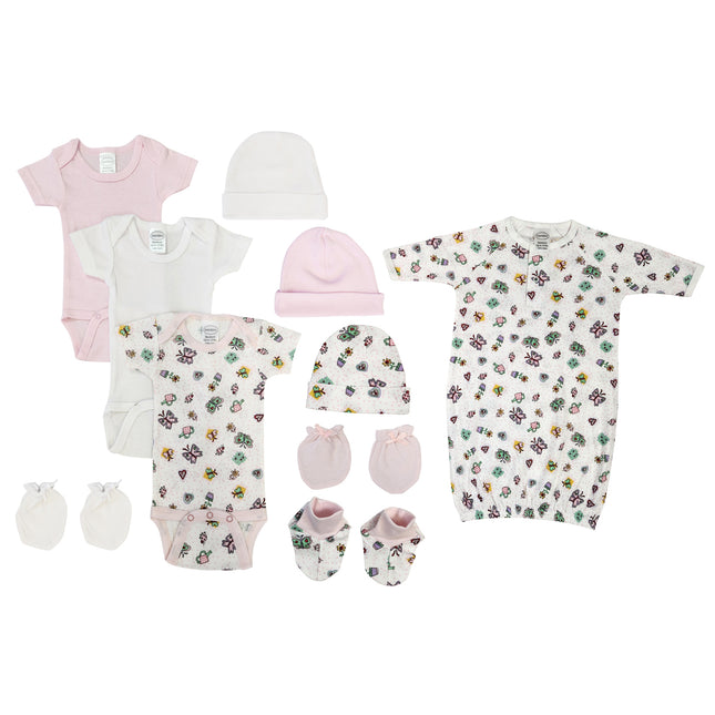 Newborn Baby Girl 10 Pc Layette Sets NC_0589