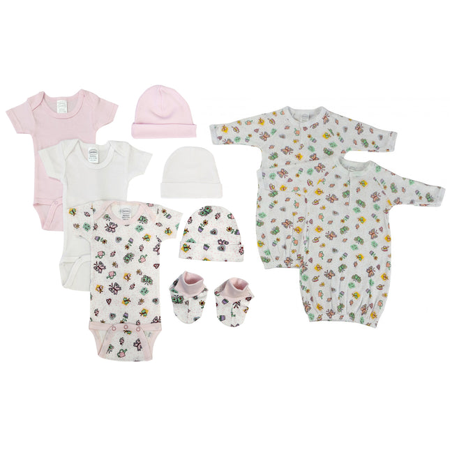 Newborn Baby Girl 9 Pc Layette Sets NC_0591