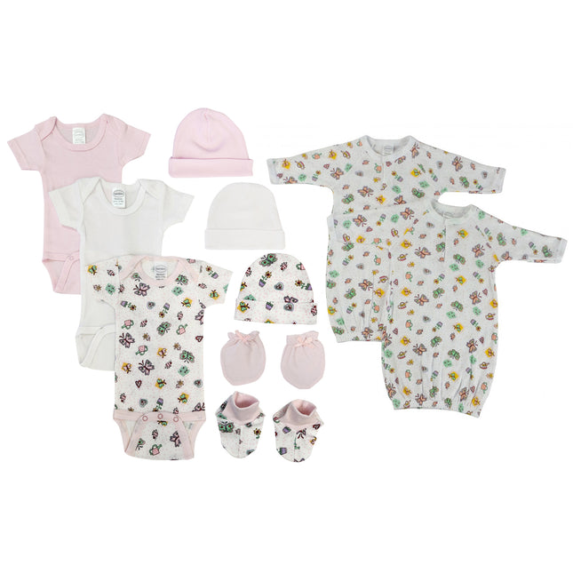 Newborn Baby Girl 10 Pc Layette Sets NC_0593