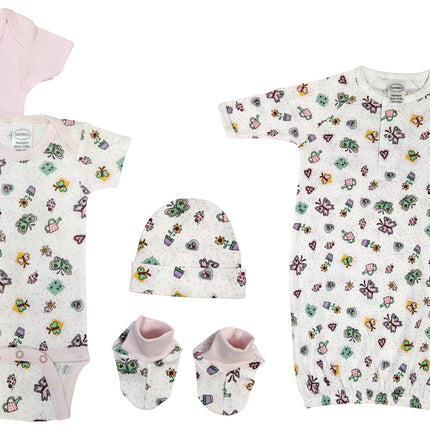 Newborn Baby Girl 5 Pc Layette Sets NC_0598