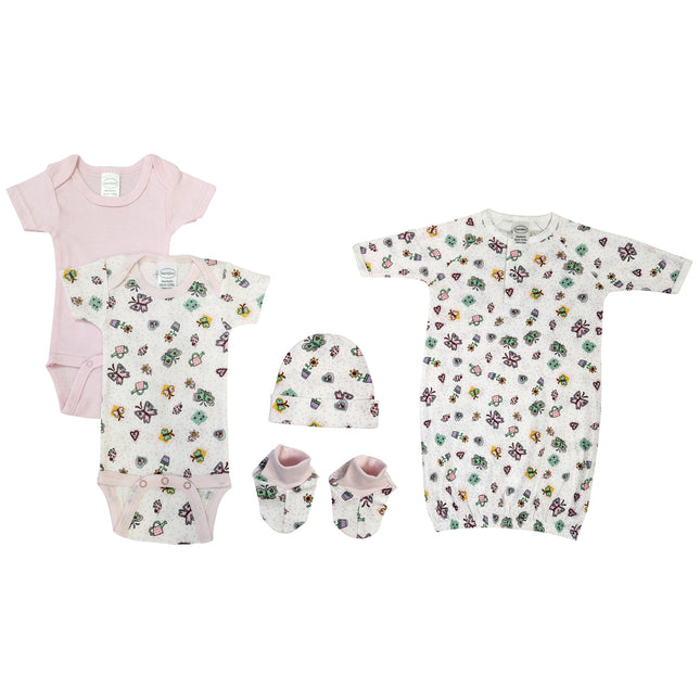 Newborn Baby Girl 5 Pc Layette Sets NC_0598