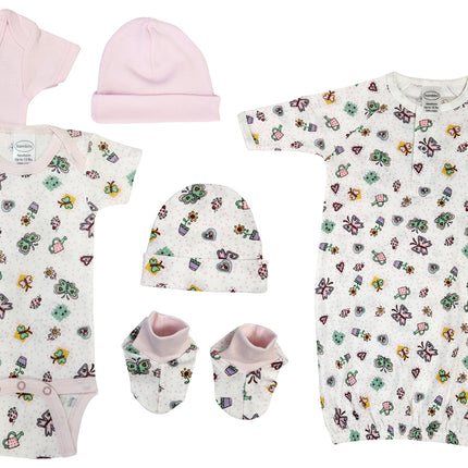 Newborn Baby Girl 6 Pc Layette Sets NC_0599