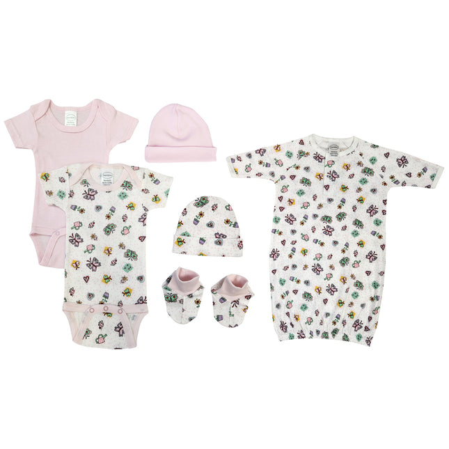 Newborn Baby Girl 6 Pc Layette Sets NC_0599