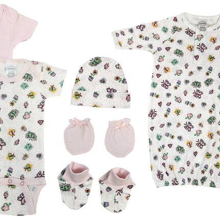 Newborn Baby Girl 6 Pc Layette Sets NC_0600