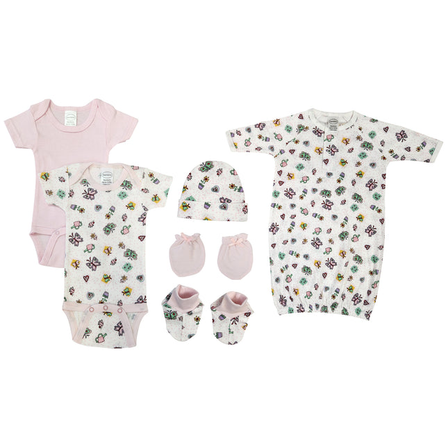 Newborn Baby Girl 6 Pc Layette Sets NC_0600