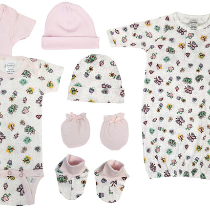 Newborn Baby Girl 7 Pc Layette Sets NC_0601