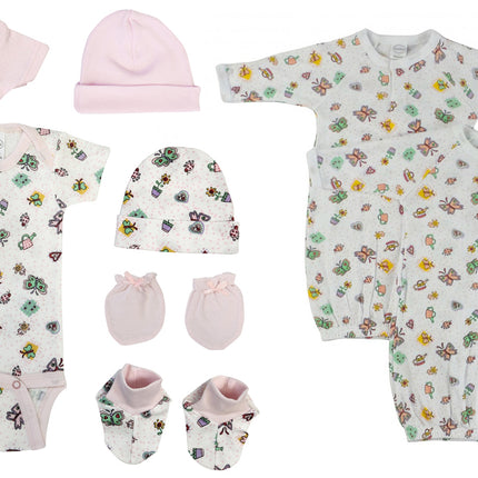Newborn Baby Girl 8 Pc Layette Sets NC_0605