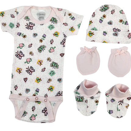 Newborn Baby Girl 4 Pc Layette Sets NC_0606