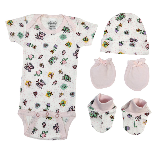 Newborn Baby Girl 4 Pc Layette Sets NC_0606