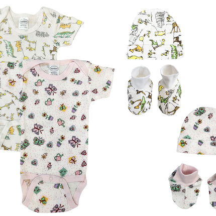 Newborn Baby Girl 6 Pc Layette Sets NC_0607