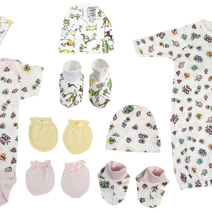 Newborn Baby Girl 9 Pc Layette Sets NC_0612