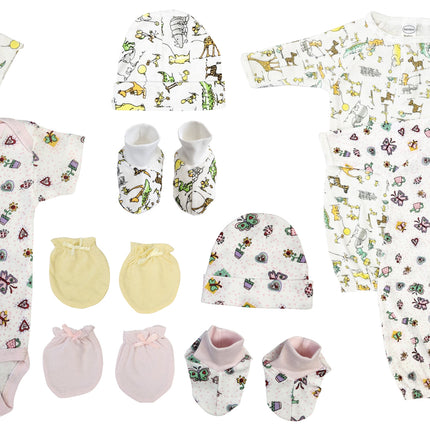 Newborn Baby Girl 10 Pc Layette Sets NC_0614