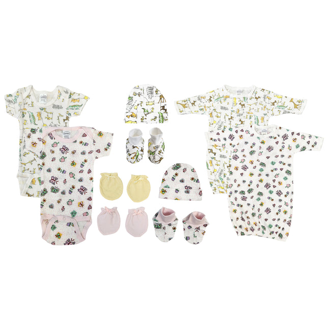 Newborn Baby Girl 10 Pc Layette Sets NC_0614