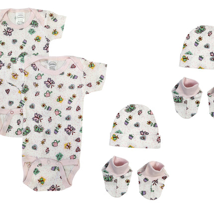 Newborn Baby Girl 6 Pc Layette Sets NC_0617
