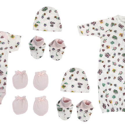 Newborn Baby Girl 9 Pc Layette Sets NC_0620