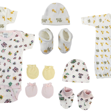Newborn Baby Girl 9 Pc Layette Sets NC_0631