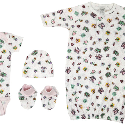 Newborn Baby Girl 4 Pc Layette Sets NC_0636
