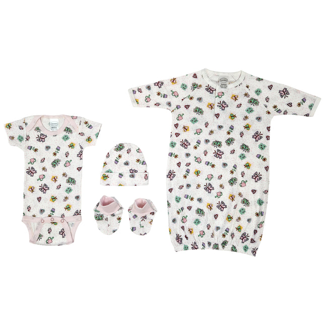 Newborn Baby Girl 4 Pc Layette Sets NC_0636