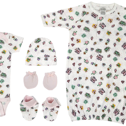 Newborn Baby Girl 5 Pc Layette Sets NC_0637