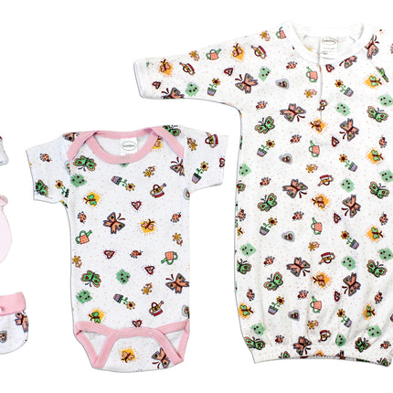 Newborn Baby Girls 5 Pc Layette Baby Shower Gift Set LS_0084