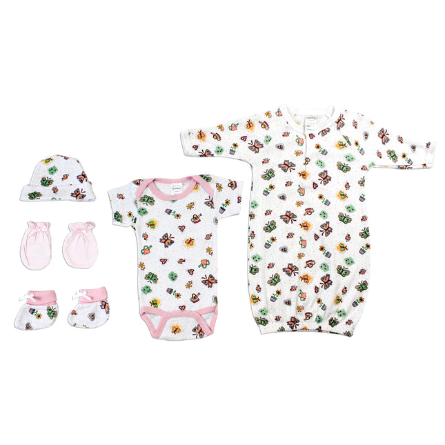 Newborn Baby Girls 5 Pc Layette Baby Shower Gift Set LS_0084