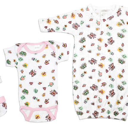 Newborn Baby Girls 4 Pc Layette Baby Shower Gift Set LS_0086