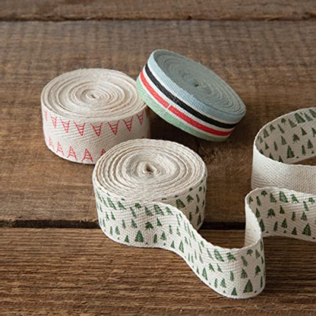 CTW Collection 780312 Set of Three Fabric Winter Wonderland Ribbon Rolls
