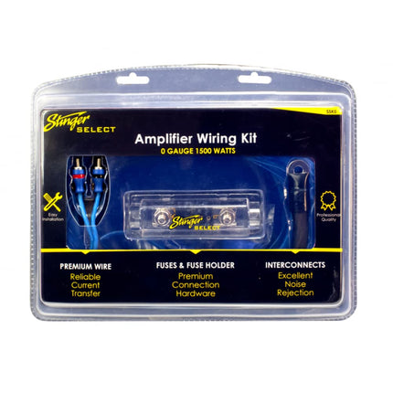 STINGER SSK0 1/0Ga 1500W Complete Wiring Kit, Black/Blue, 12.75  x 10.5  x 3.5