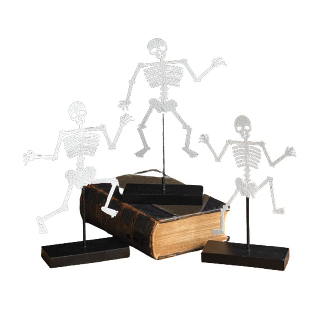 Set of Three Skeletons with Wooden Base