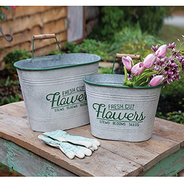 CTW Home Collection 440103 Set of Two Fresh Cut Flowers Bins