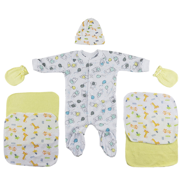 Sleep-n-Play, Cap, Mittens and Washcloths - 7 pc Set CS_0030