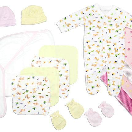 Newborn Baby Girls 17 Pc Layette Baby Shower Gift Set LS_0102